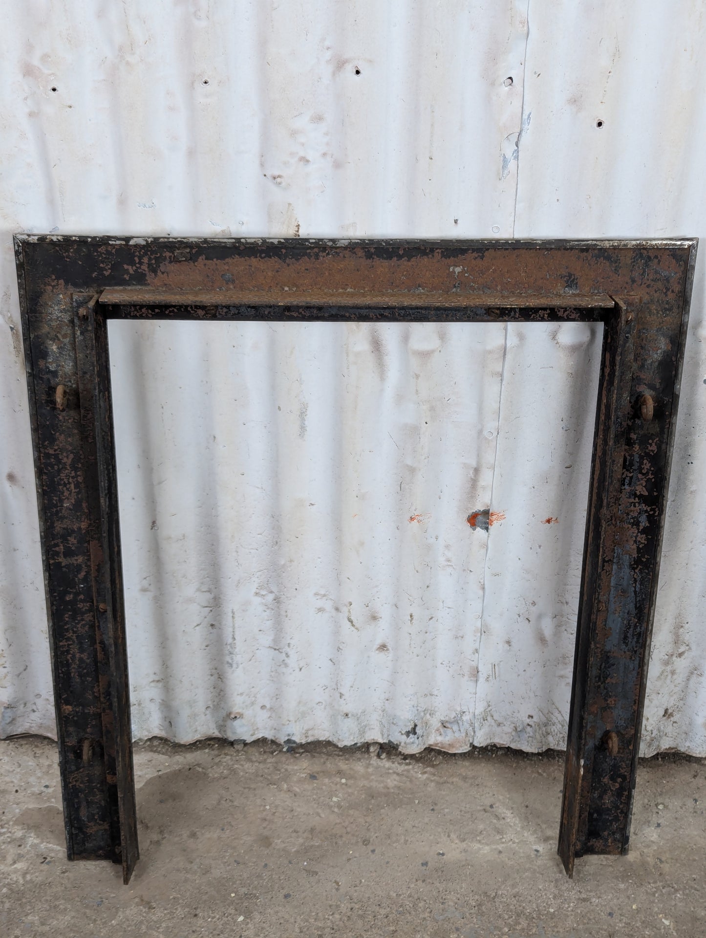 Cast Iron Metal Framed Fireplace Front