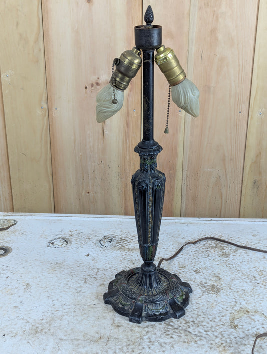 Antique Cast Metal Art Nouveau Lamp Base