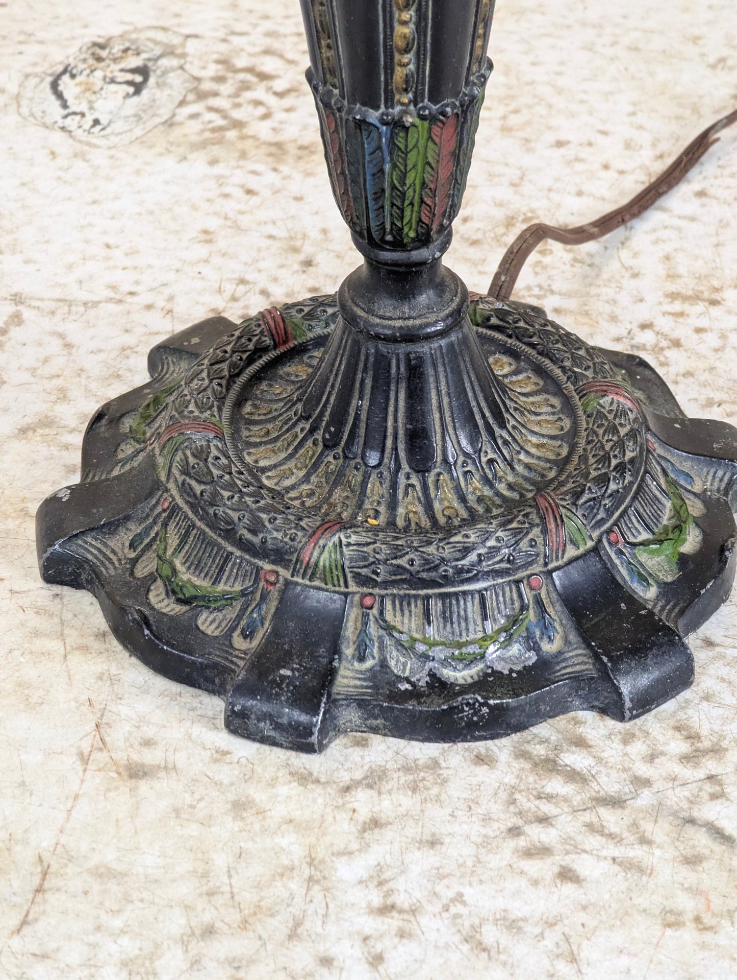 Antique Cast Metal Art Nouveau Lamp Base
