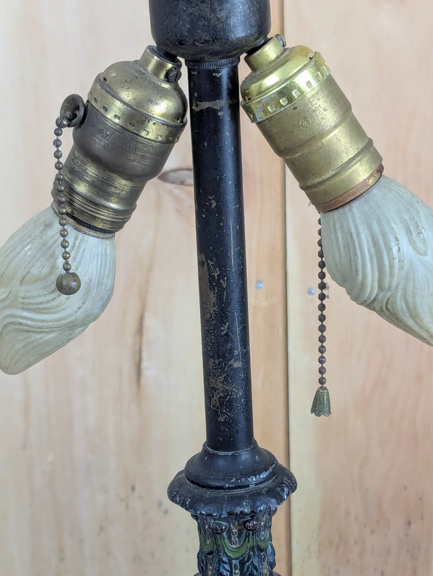 Antique Cast Metal Art Nouveau Lamp Base