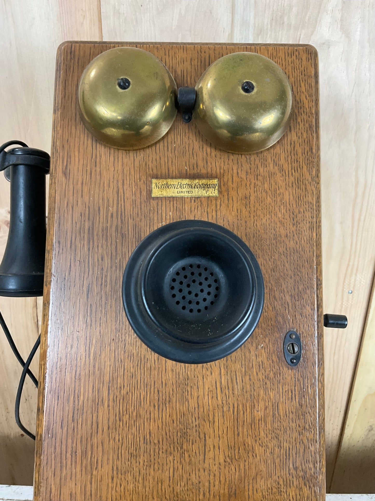 Working Antique Northern Electric Wooden Wall Phone