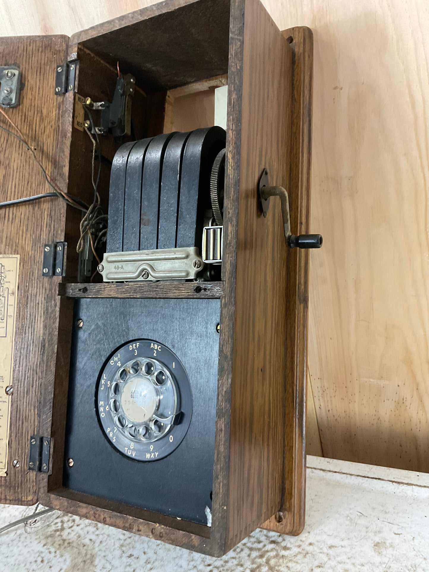 Working Antique Northern Electric Wooden Wall Phone