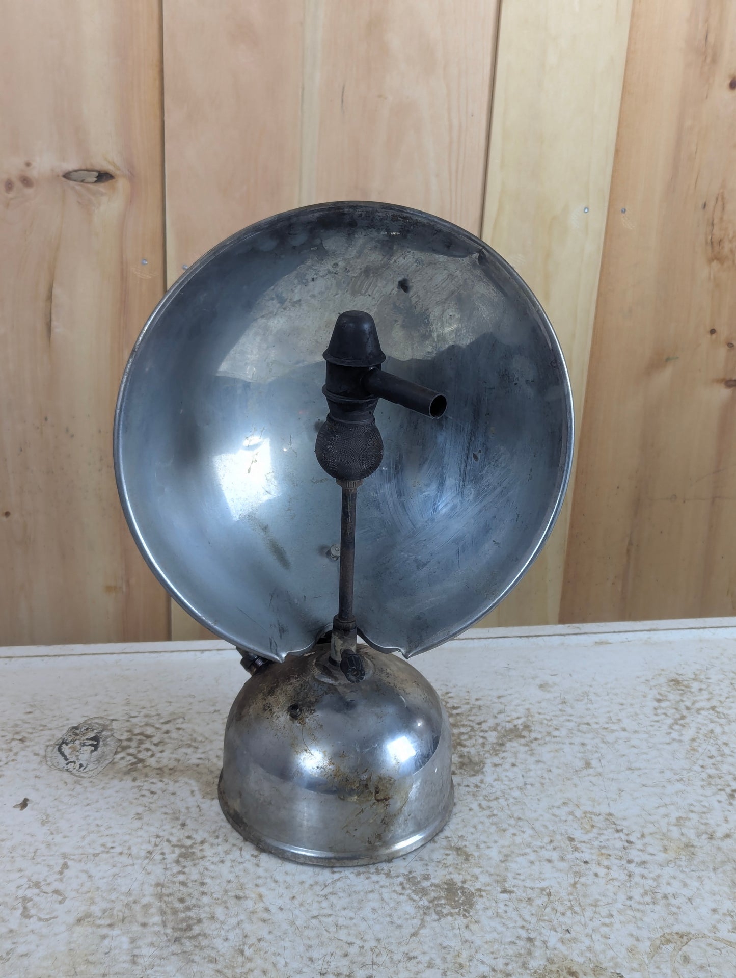Vintage Gas Lantern with Metal Reflector