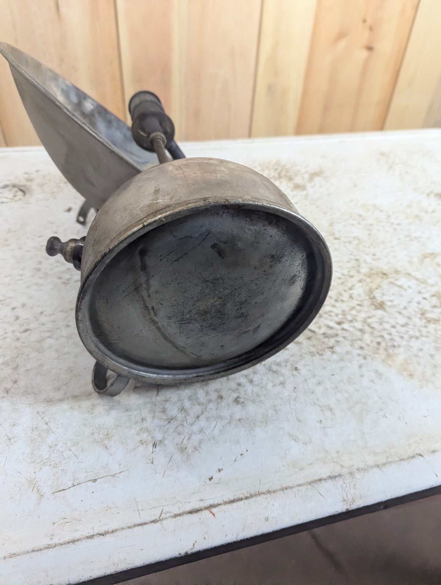 Vintage Gas Lantern with Metal Reflector