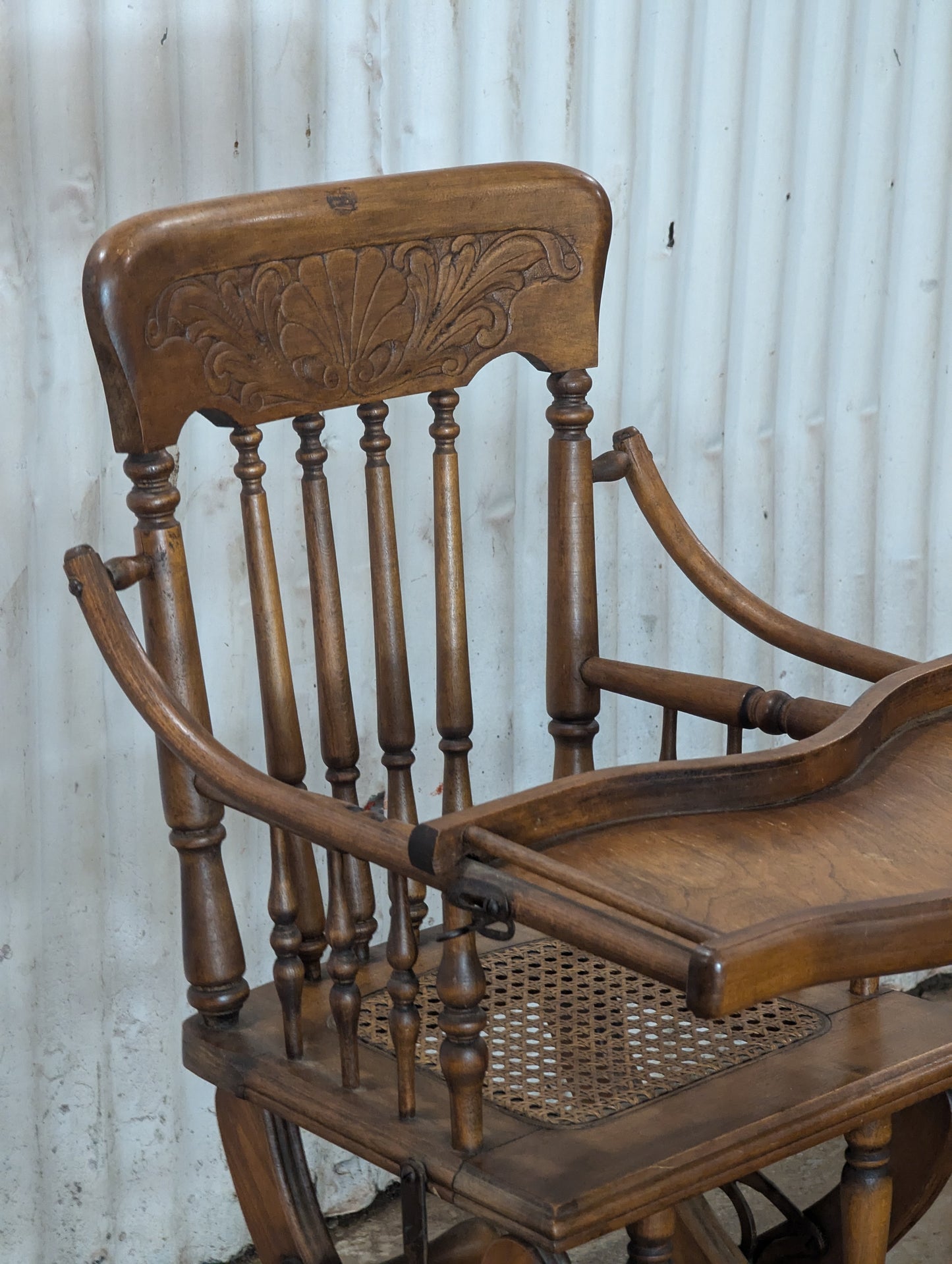 Antique Oak Combo Highchair and Stroller
