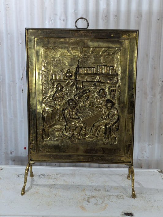 Vintage Brass Fireplace Screen