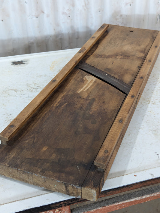 Vintage Handcrafted Wooden Cabbage Shredder
