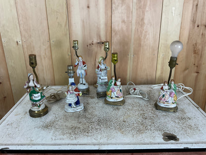 Vintage Victorian Figurine Table Lamps