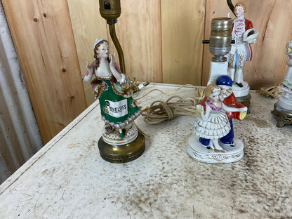 Vintage Victorian Figurine Table Lamps