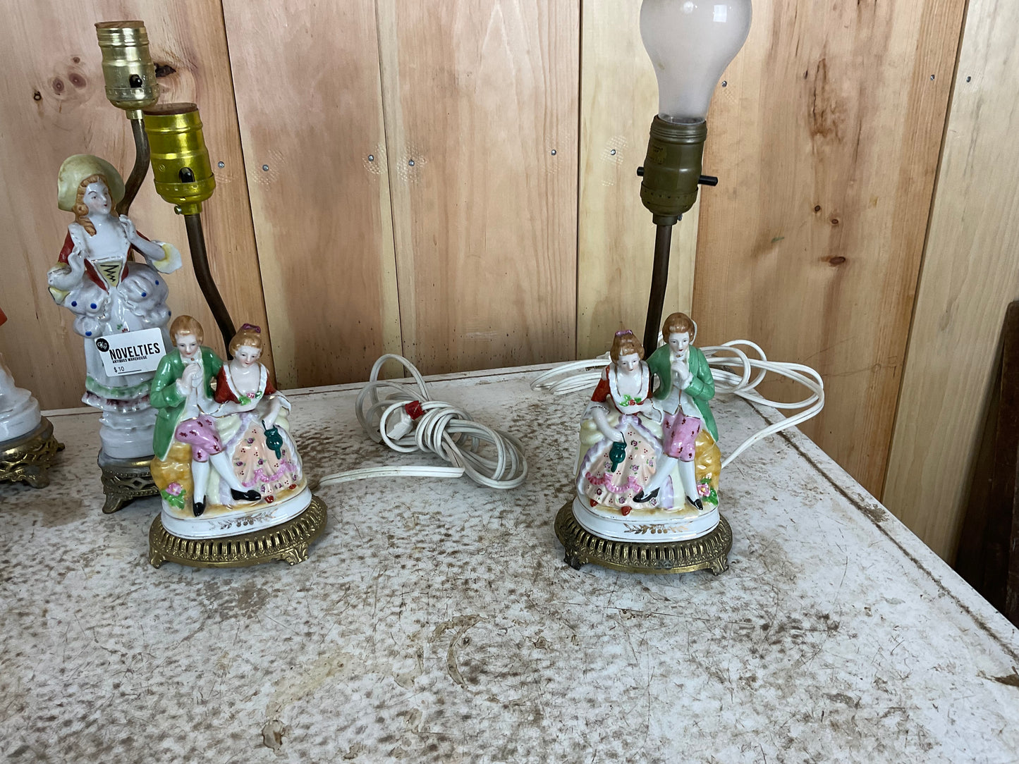 Vintage Victorian Figurine Table Lamps