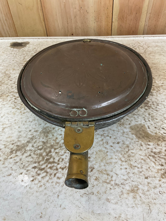 Antique Copper Bed Warming Pan (no wooden handle)