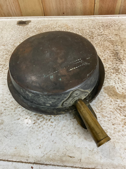 Antique Copper Bed Warming Pan (no wooden handle)
