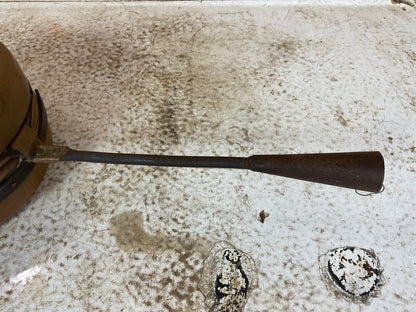 Antique Copper Bed Warmer with Metal Handle