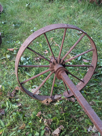 2 Pairs of 25” Iron Wheels with Axle