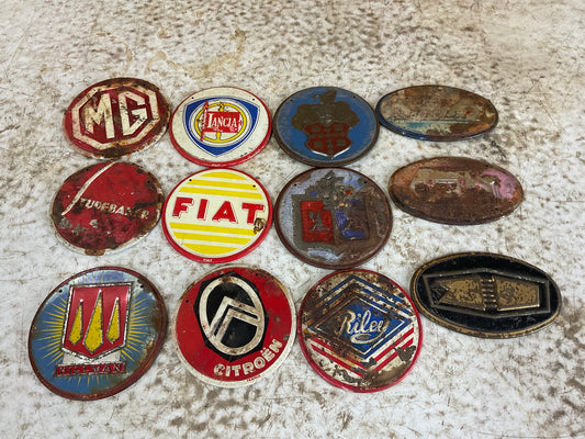 Lot of 1950’s Vintage Wheaties Cereal Car Emblem Badge Tin Signs