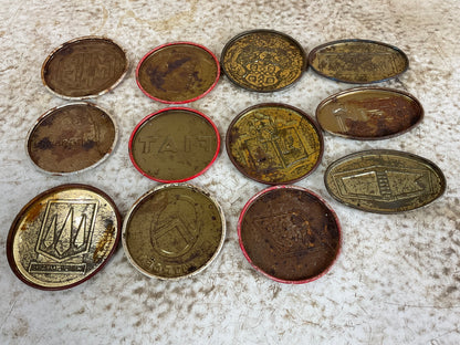 Lot of 1950’s Vintage Wheaties Cereal Car Emblem Badge Tin Signs