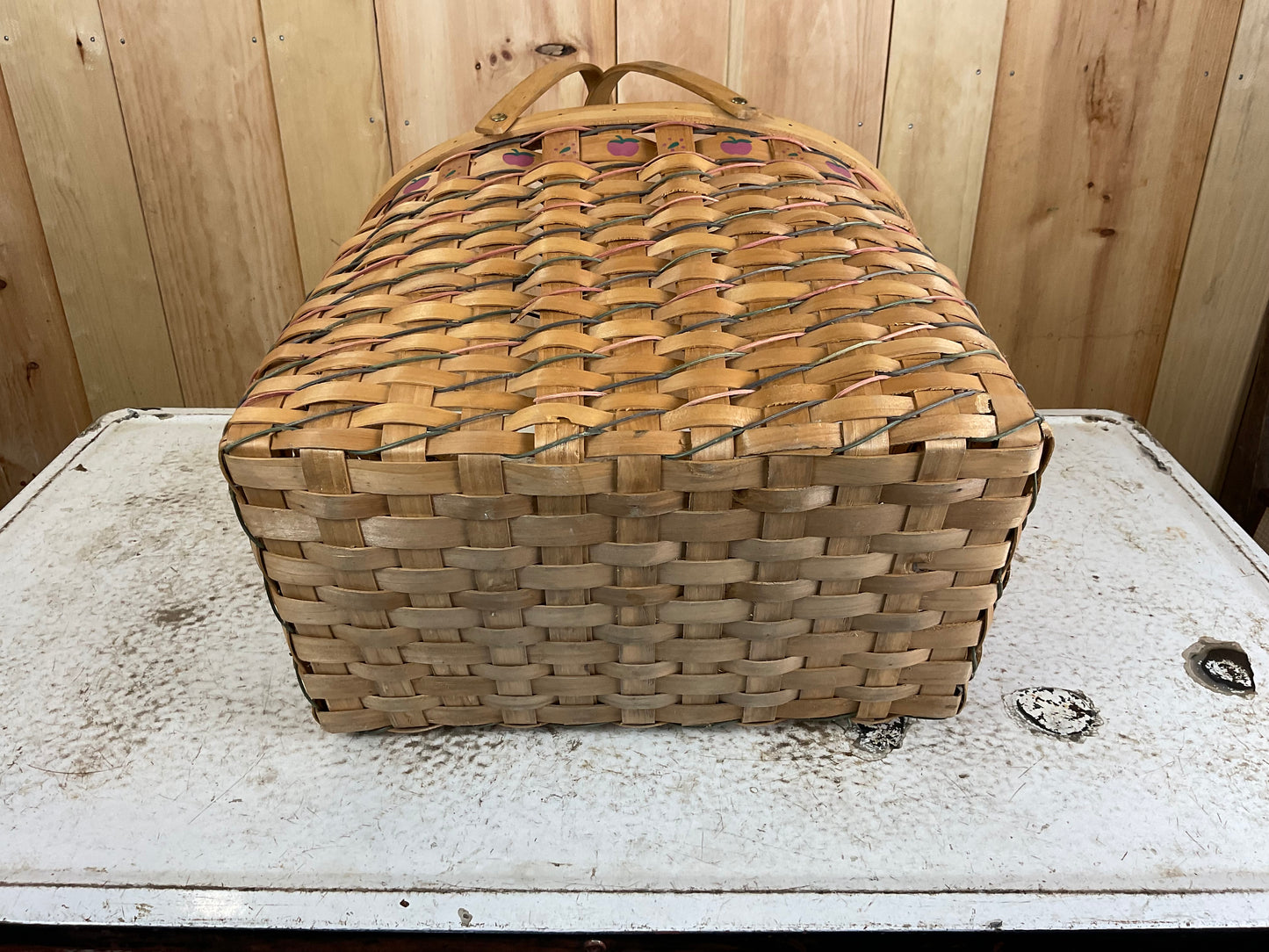 Wicker Basket with Wooden Handles
