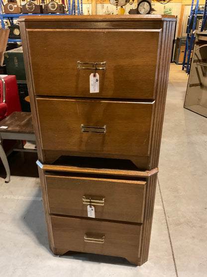 Vintage 2-Drawer Wooden Night Stands