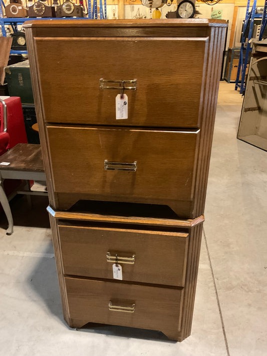 Vintage 2-Drawer Wooden Night Stands