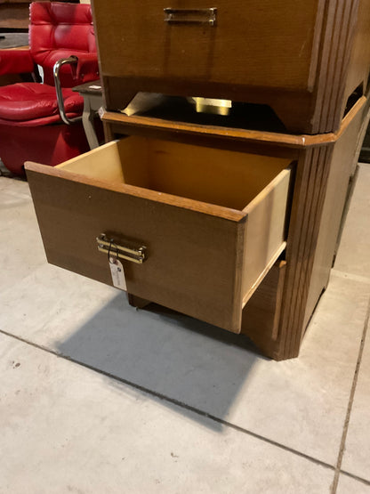 Vintage 2-Drawer Wooden Night Stands