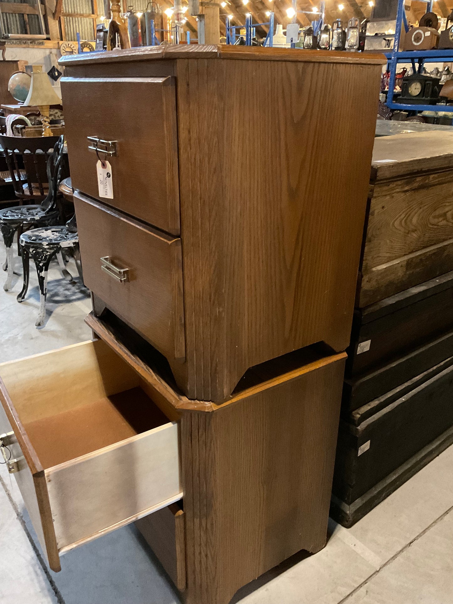 Vintage 2-Drawer Wooden Night Stands