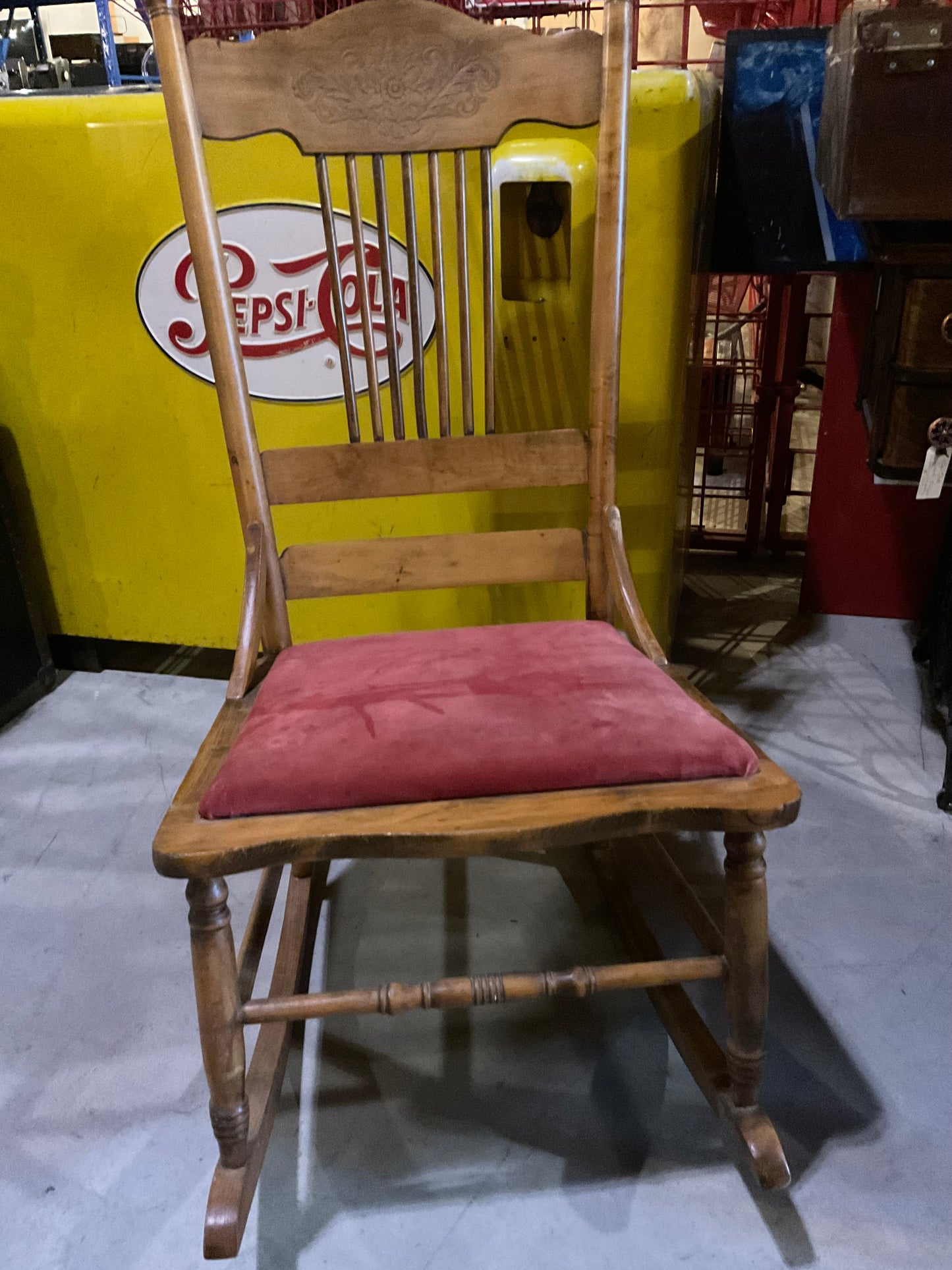 Antique Rocking Chair with Cushion Seat