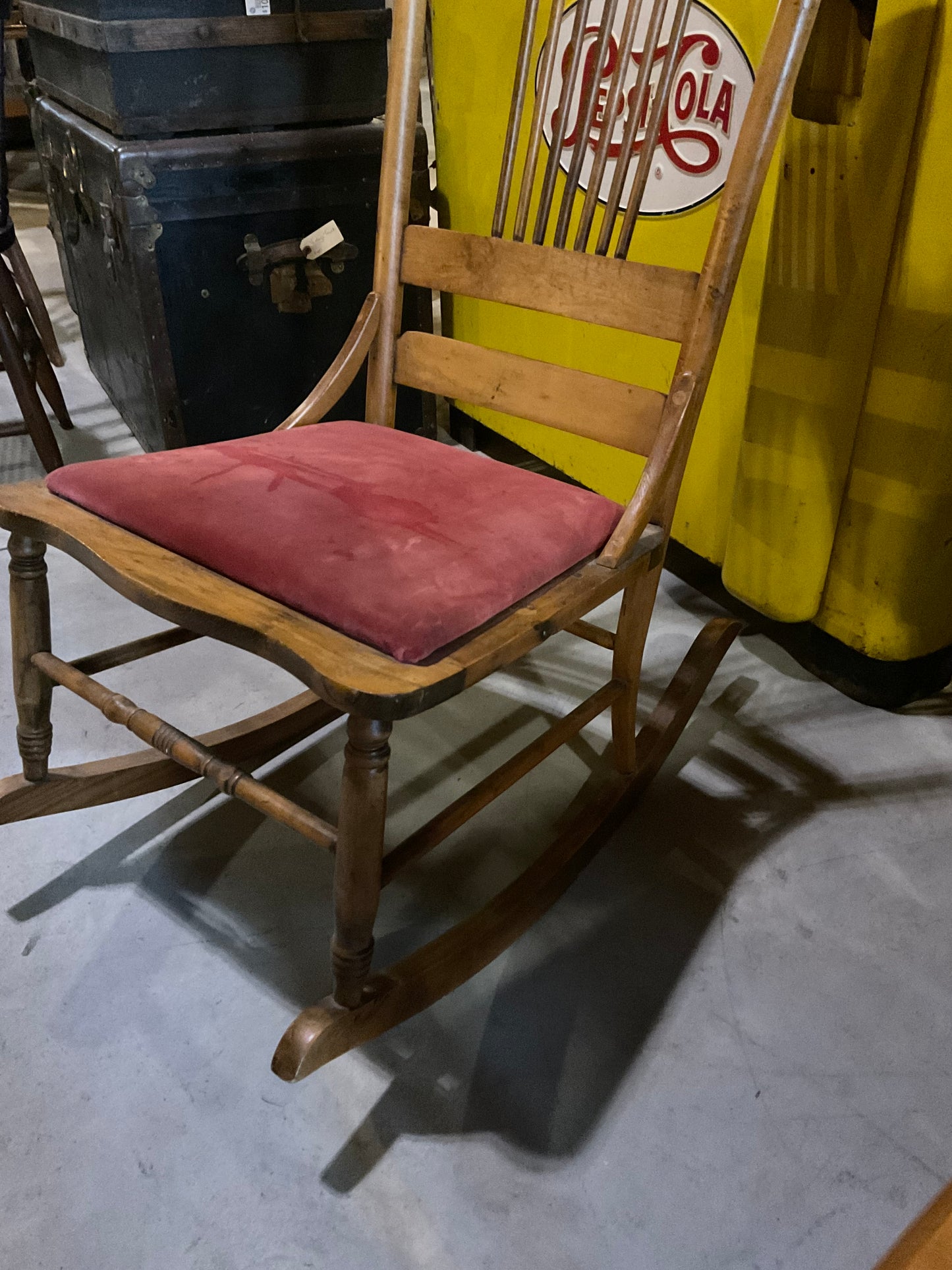 Antique Rocking Chair with Cushion Seat