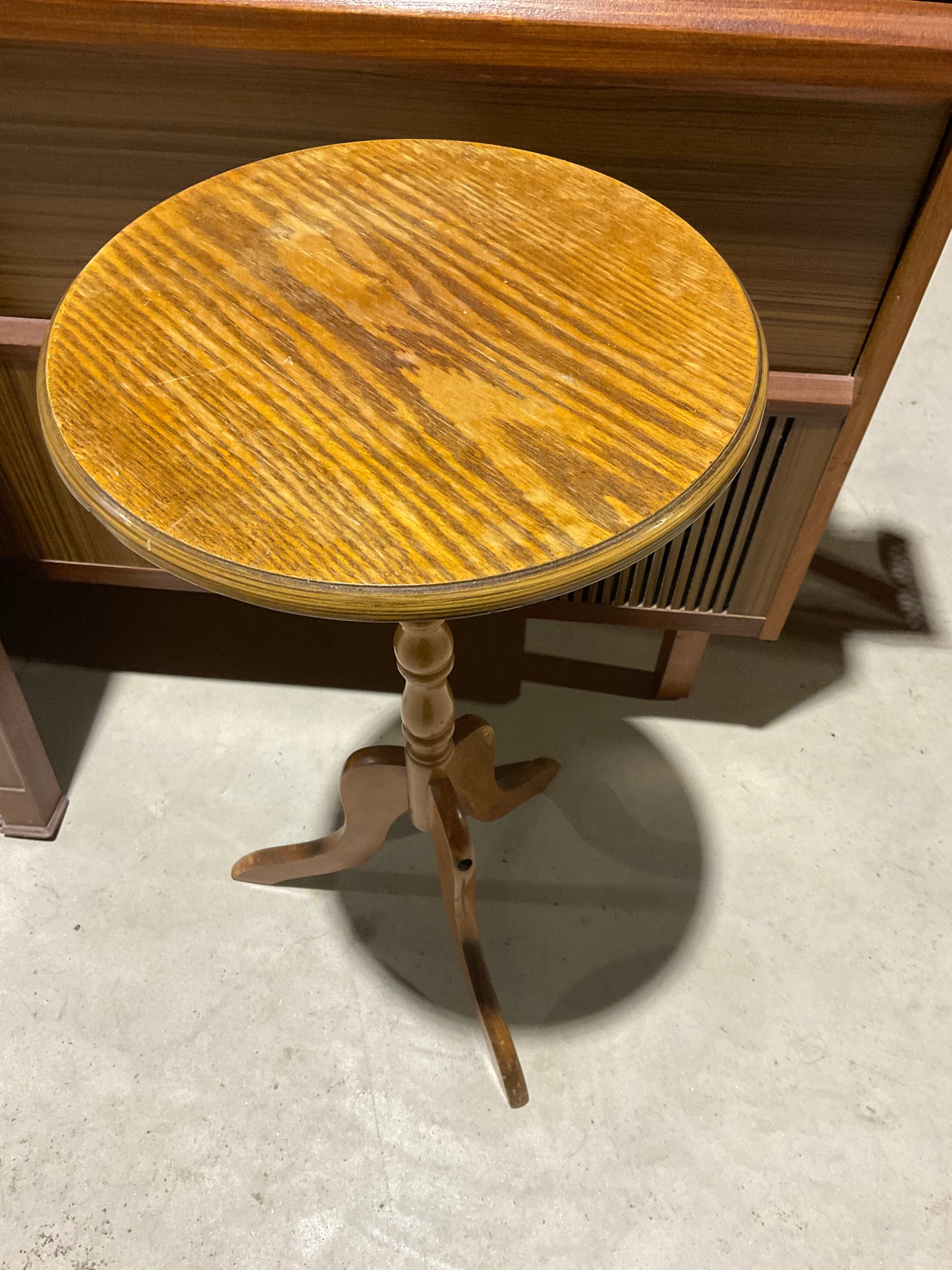 Round Wooden End Side Table