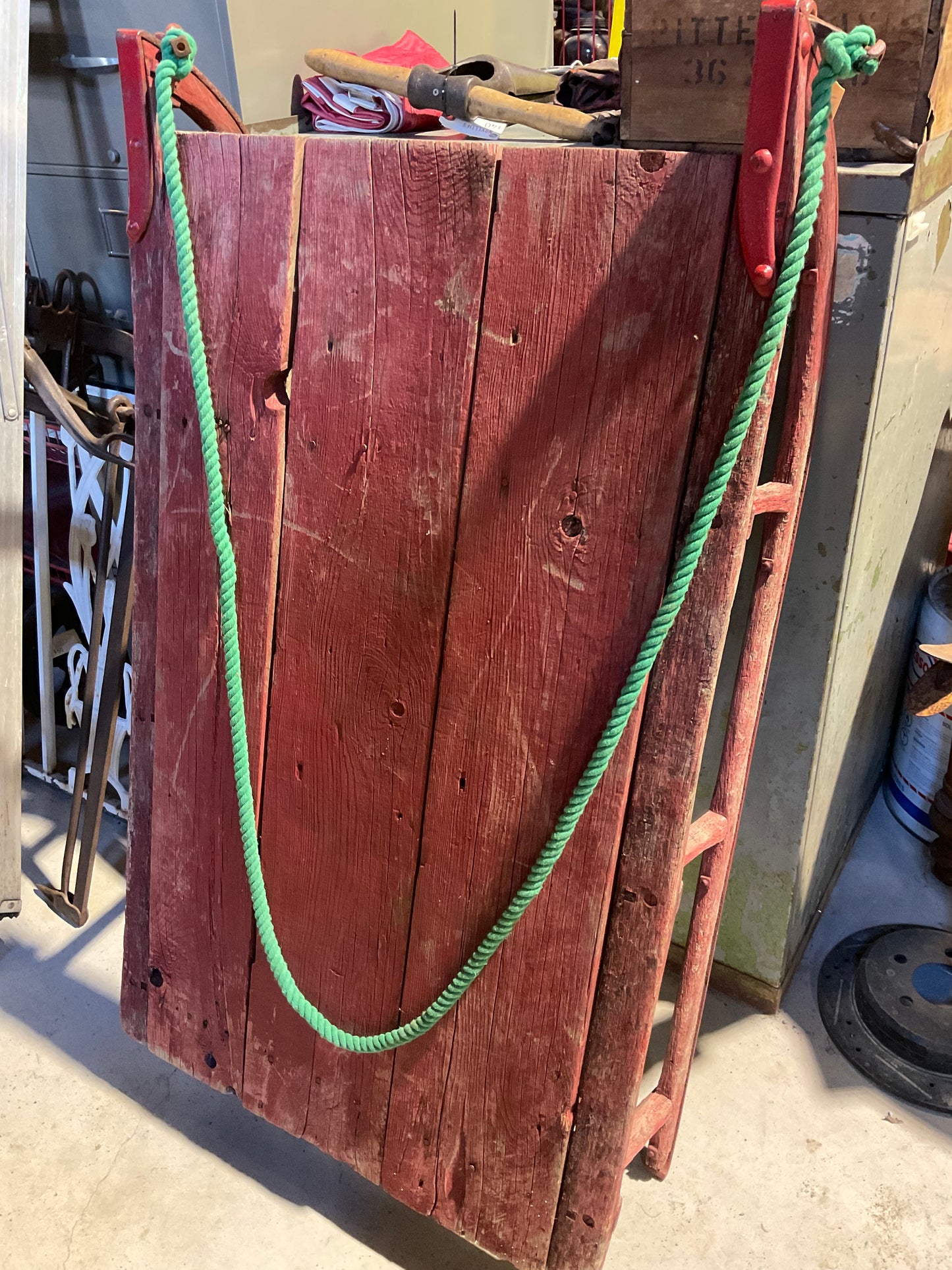 Antique Rustic Red Sled