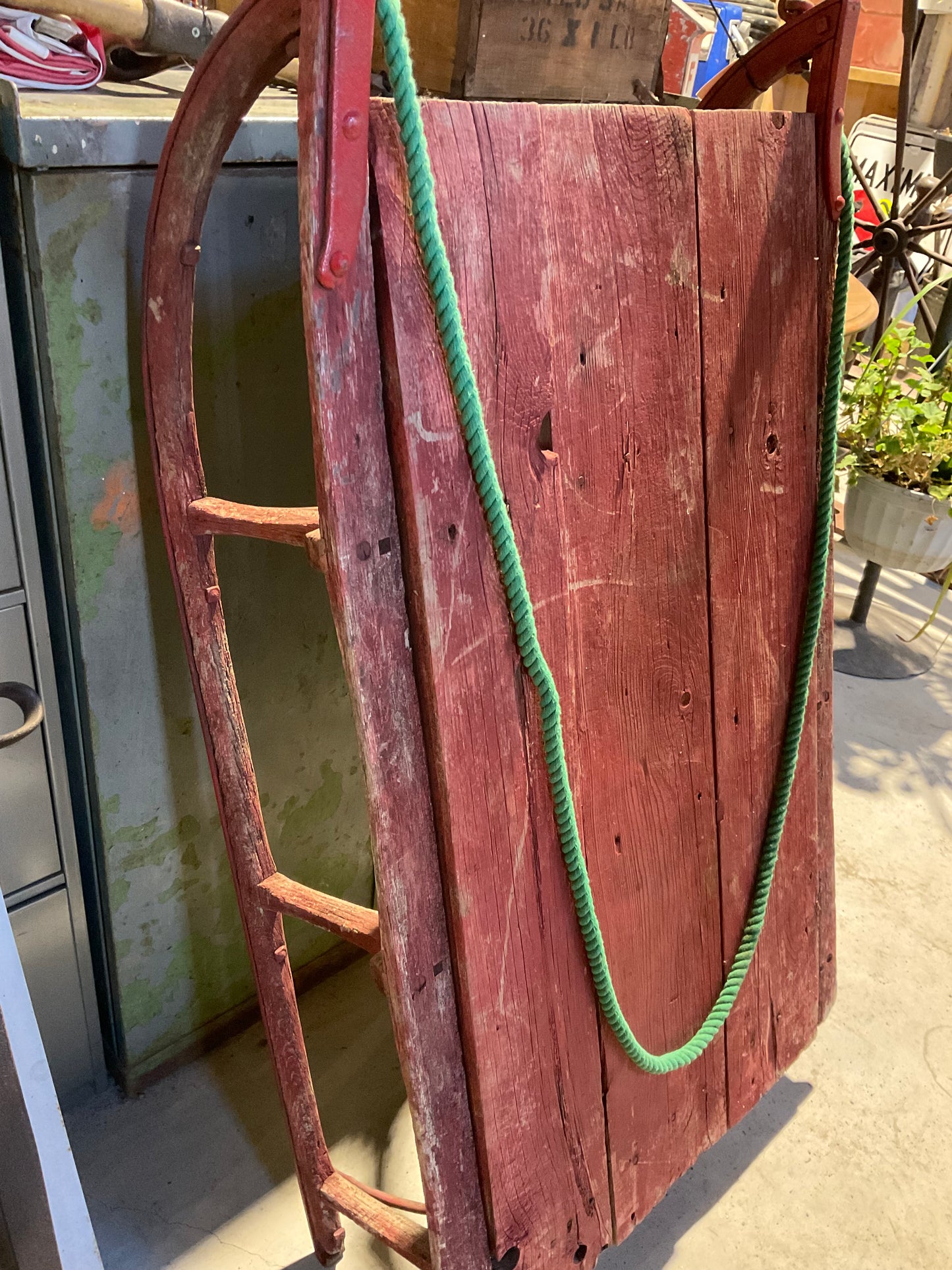 Antique Rustic Red Sled