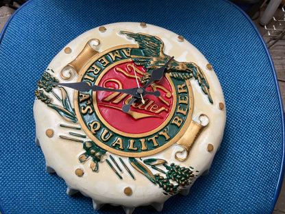 Plaster Miller Bottlecap Wall Mounted Battery Operated Clock