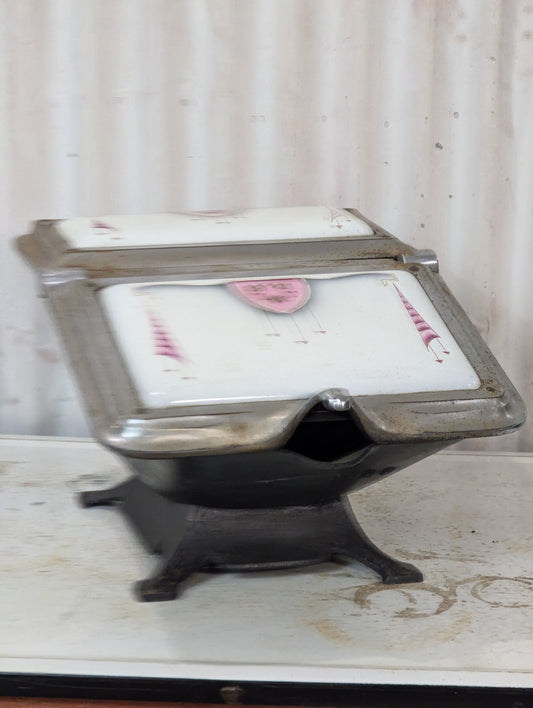 Antique Cast Iron Coal Scuttle Bin