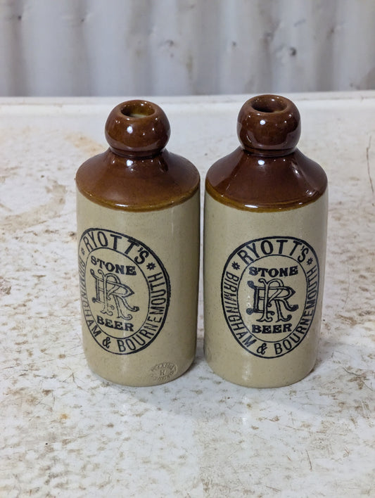Ryott’s Birmingham & Bournemouth Stone Beer Bottles