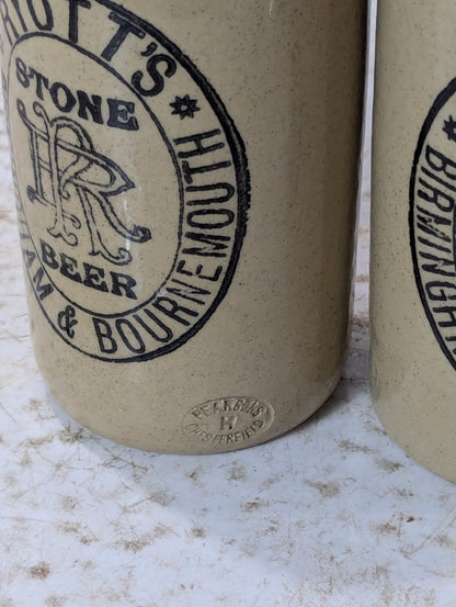 Ryott’s Birmingham & Bournemouth Stone Beer Bottles