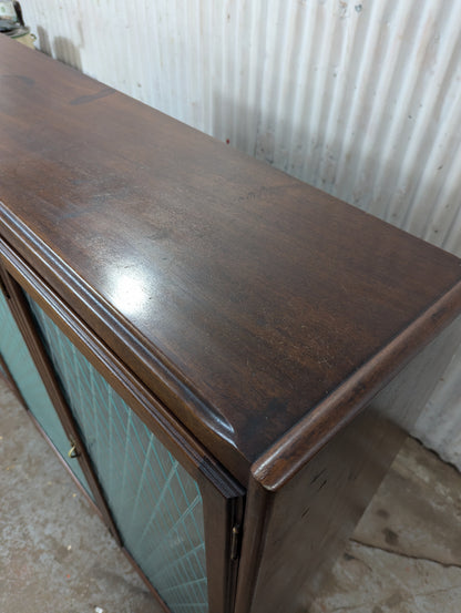 Antique George C. Flint Solid Oak 3-Door Triple Bookcase