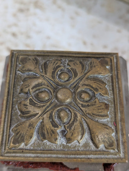 19th Century Antique Guided Brass Pen Tray