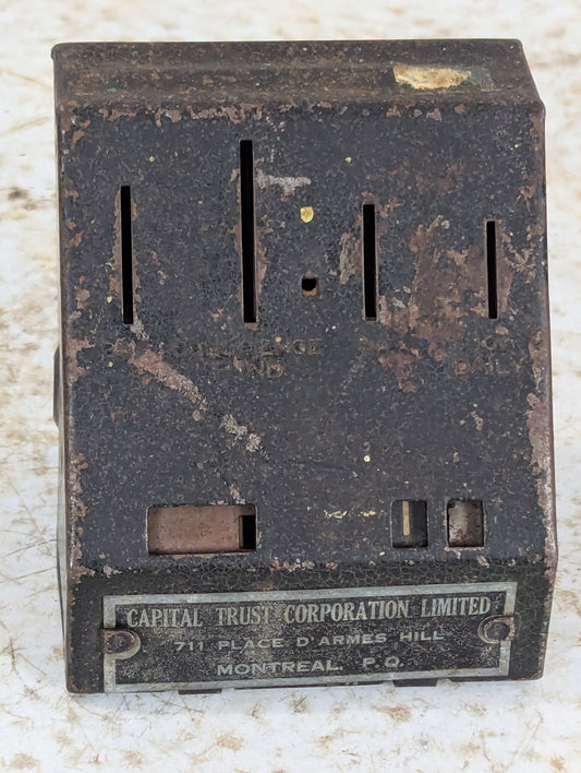 Antique Metal Calendar Bank