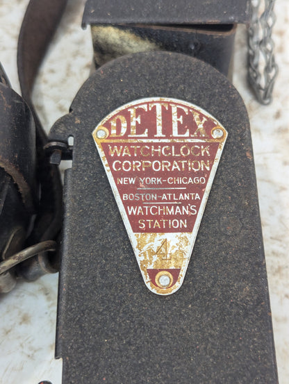 Set of Vintage Detex Watchclock & 2 Stations with Keys