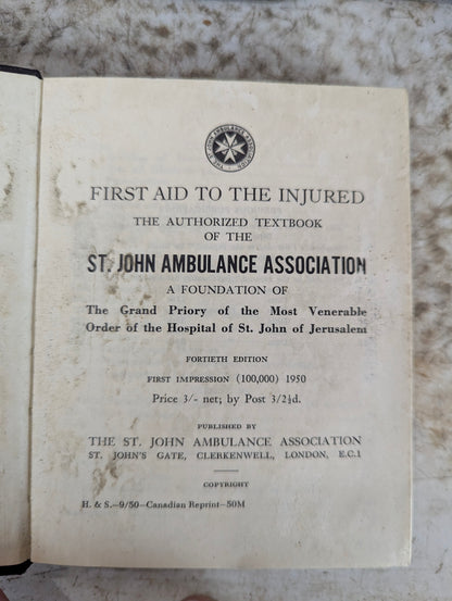 Vintage 1950’s Metal First Aid Kit with St. John Ambulance Handbook