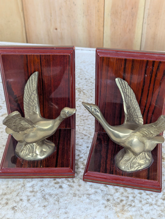 Brass Canada Goose Bookends