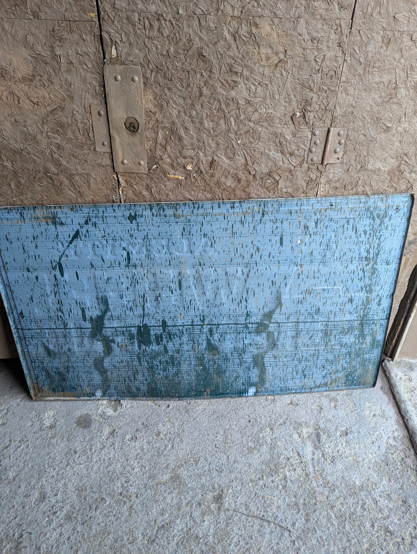 Original Embossed Metal Alemite Wheel Alightment Sign 56" x 32"