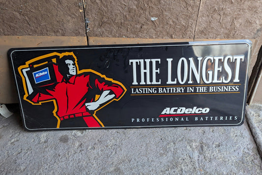 Original Embossed Metal ACDelco Battery Sign 59" x 24"