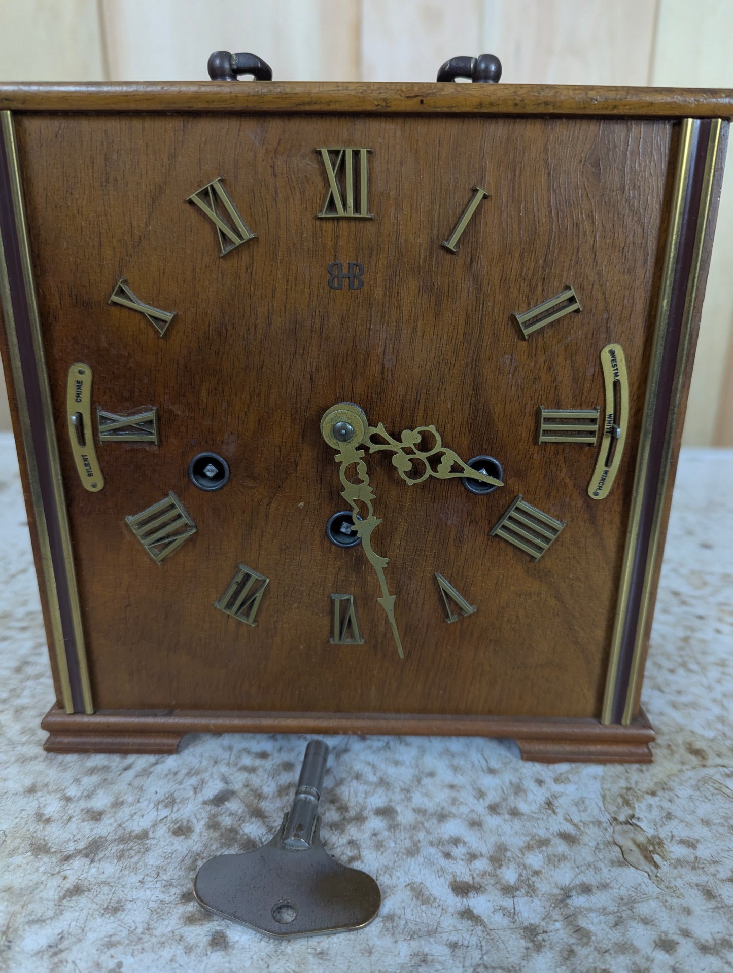 Vintage 1950’s Wooden BHB German Mantle Clock
