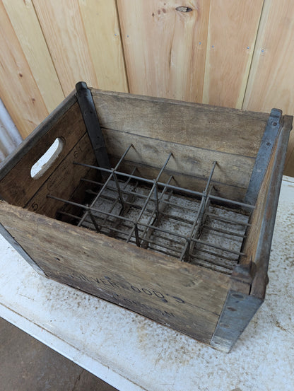 Vintage Wooden  Dairy Bottle Crate