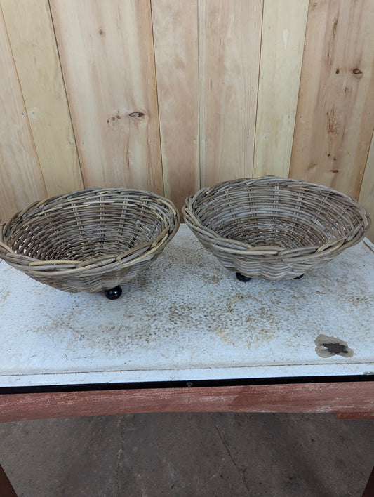 Pair of Vintage Wicker Baskets