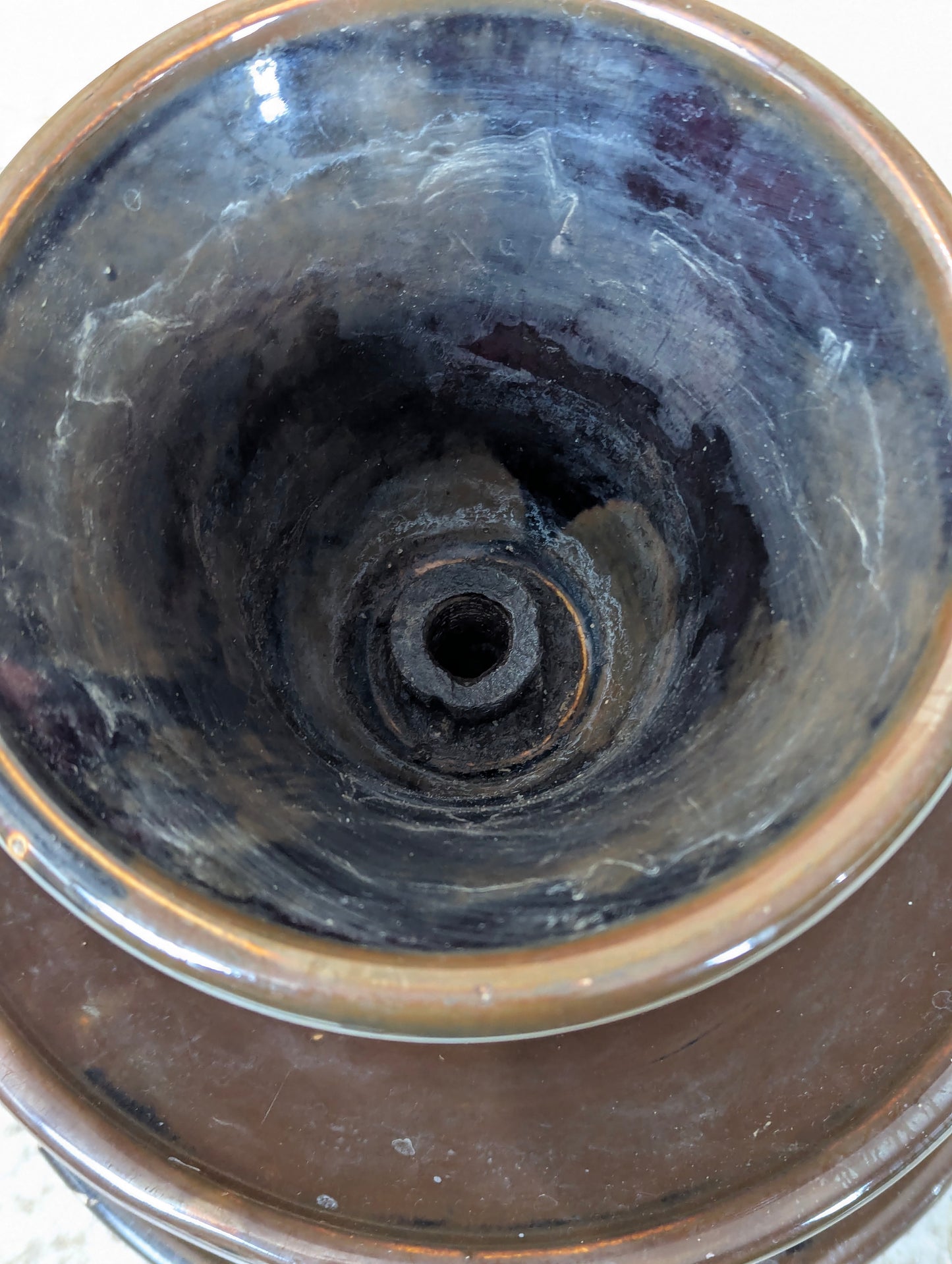 Large Brown 3-Tier Ceramic High Voltage Insulators