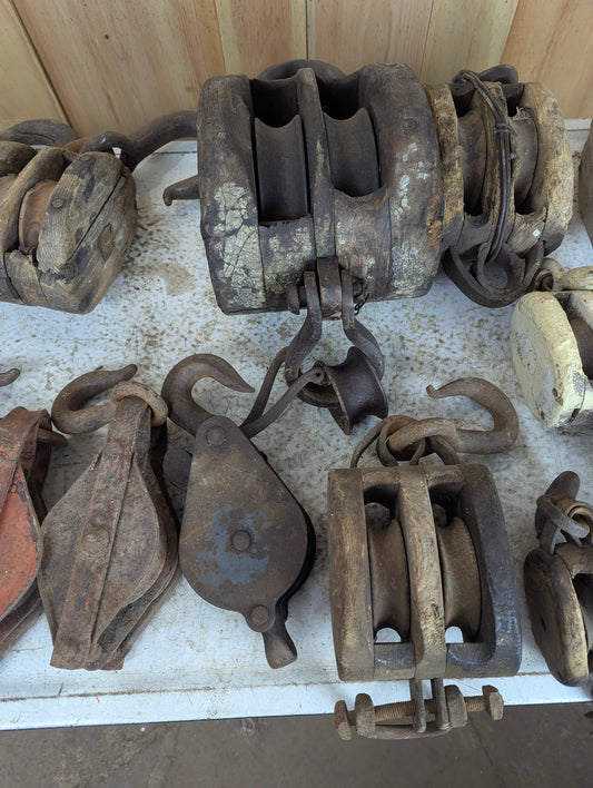 Vintage Double Pulleys