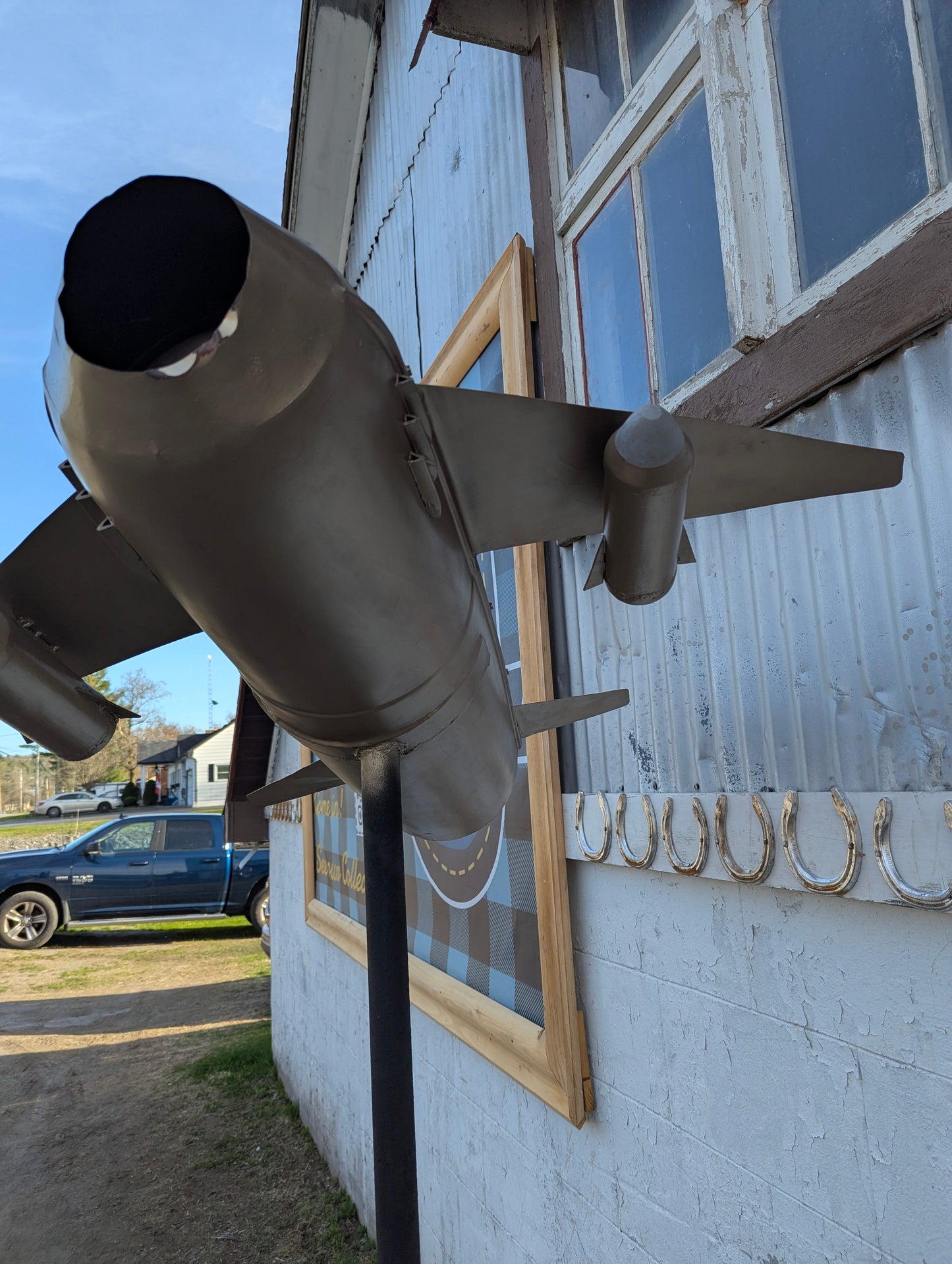 Handmade Golden Hawks Metal Art Airplane Sculpture