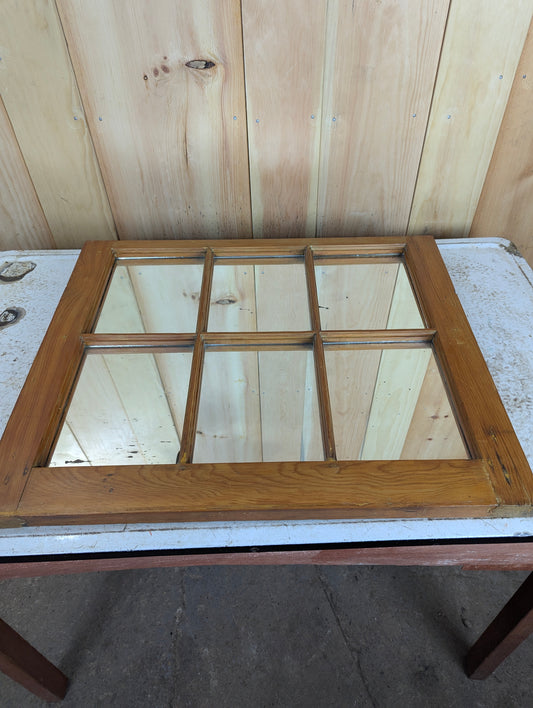 Wooden Framed 6 Paned Mirror