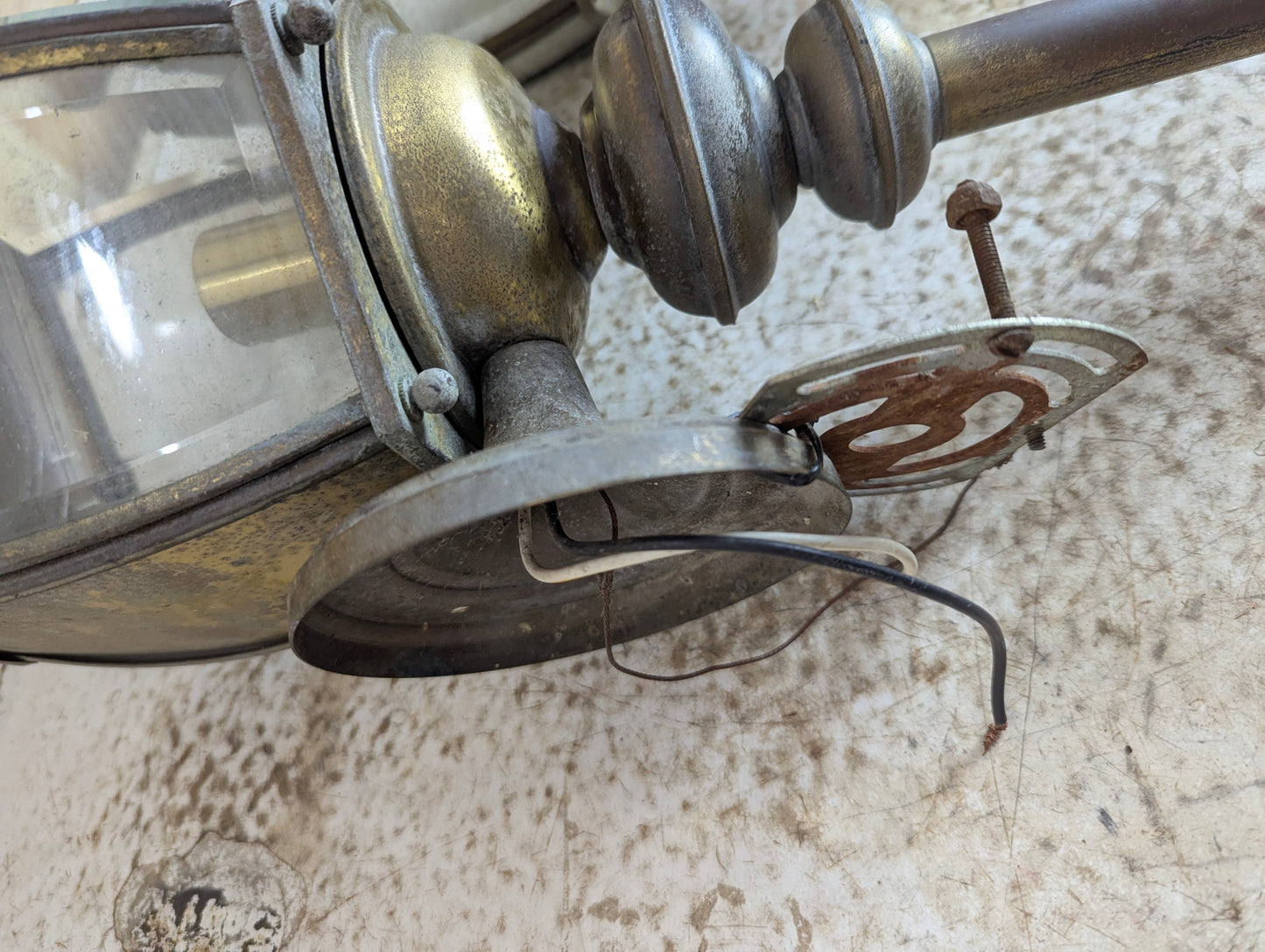 Pair of Outdoor Brass Wall Sconce Lights